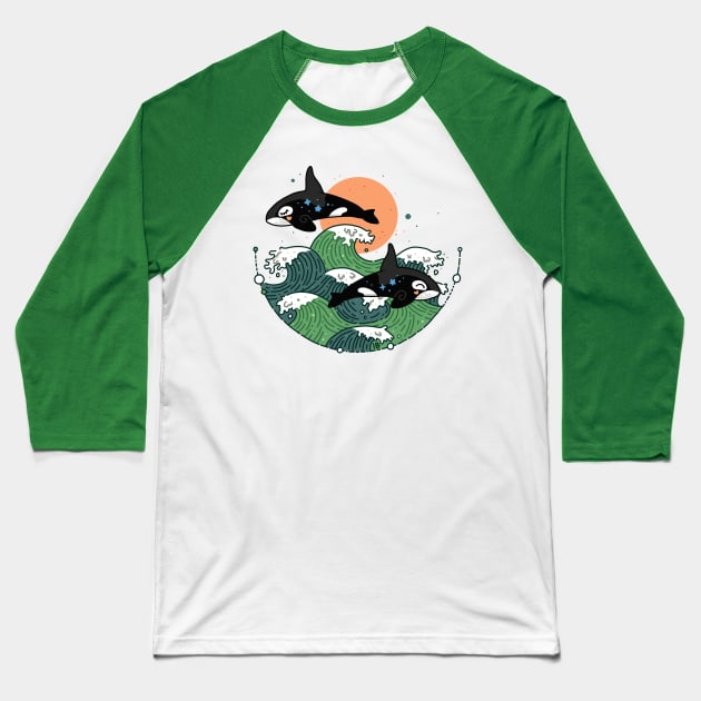 Killer Whales Baseball T-Shirt by Freeminds